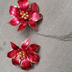 Poinsettia earrings
